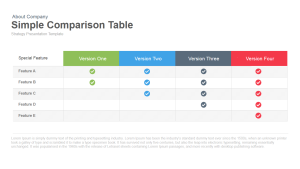 Simple Comparison Table PowerPoint Template