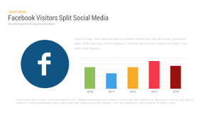 Social media report template : Facebook Visitors Chart PowerPoint and keynote slide
