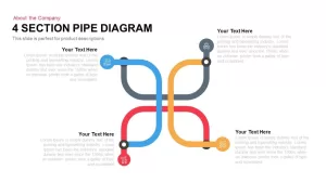 4 Section Pipe Diagram PowerPoint Template