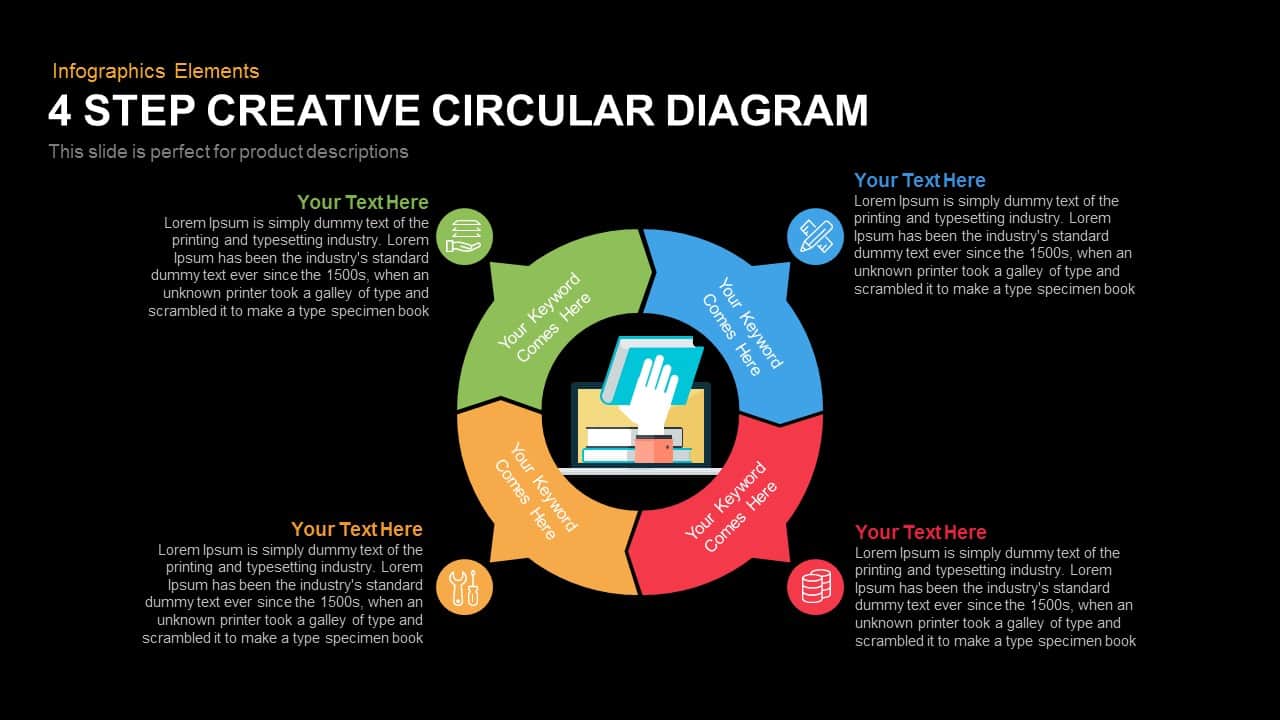 4 Step Creative Circular Diagram