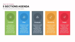 5 Sections Agenda PowerPoint Template and Keynote