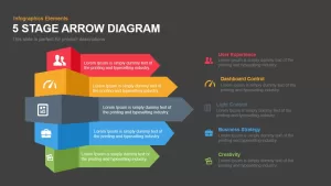 5 Stage Arrow Diagram PowerPoint Template and Keynote Slide