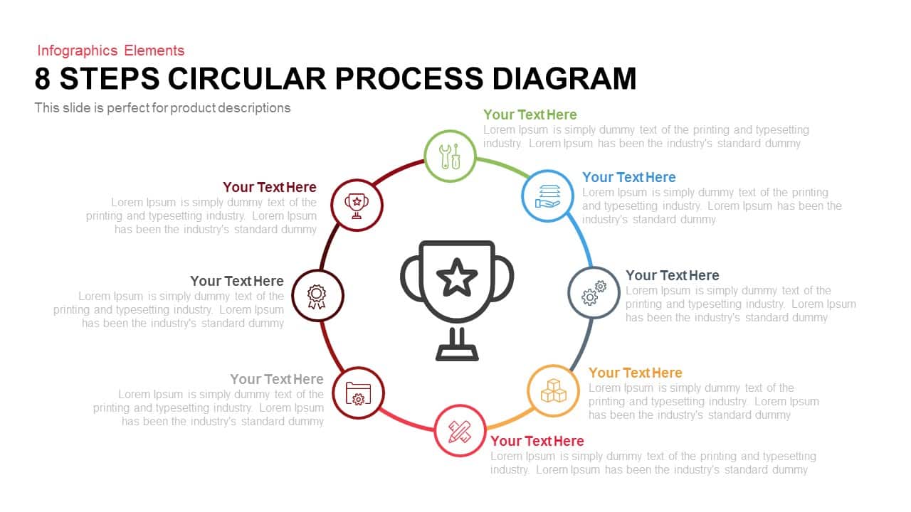 8 Steps Circular Process Diagram Template for PowerPoint and Keynote