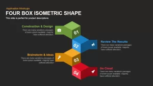 PowerPoint Isometric Shapes Four Box Template
