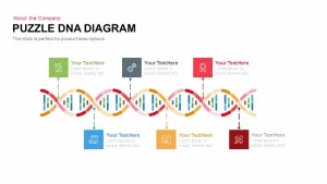 Puzzle Diagram DNA PowerPoint Template and Keynote Slide