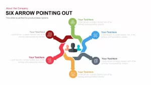 Six Arrows Pointing Out PowerPoint Template and Keynote Slide