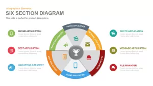 Six-Section Diagram PowerPoint Template and Keynote Presentation Slide