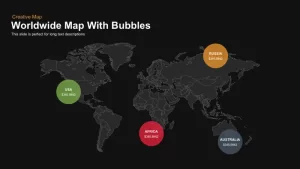 Worldwide Map With Bubble PowerPoint Template and Keynote Slide