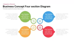 4 Section Business Concept Diagram for PowerPoint and Keynote Template