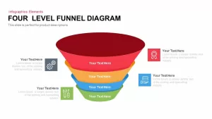4 Level Funnel Diagram PowerPoint Template and Keynote Slide