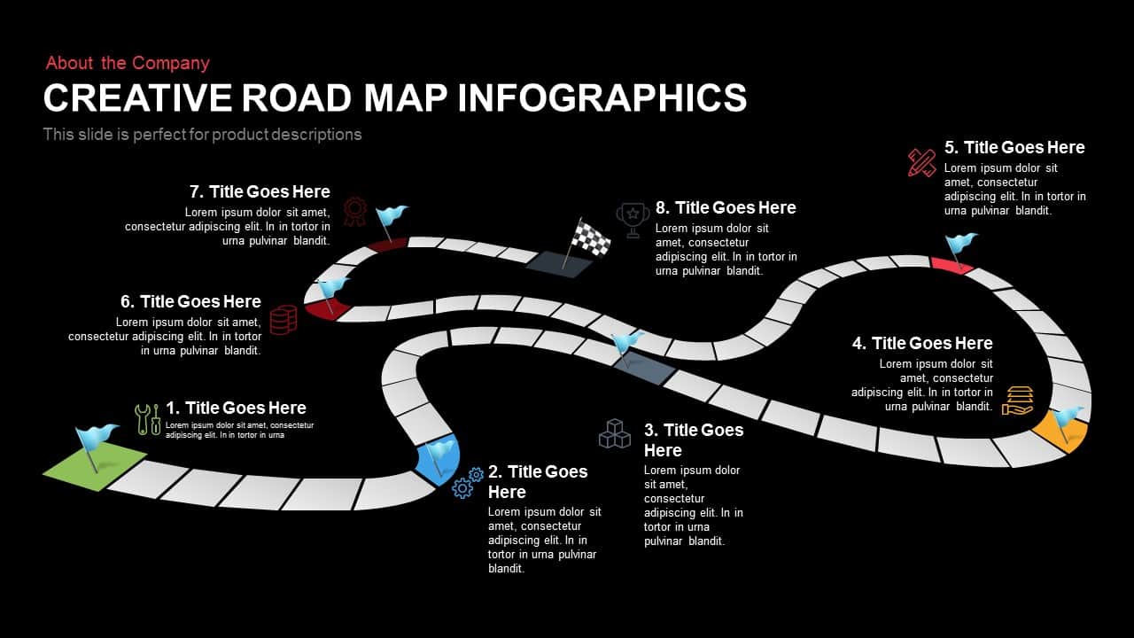 Creative Road Map Infographics Powerpoint Keynote template
