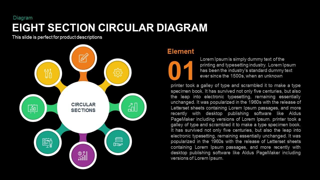 Eight Section Circular Diagram