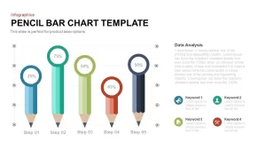 Pencil Bar Chart PowerPoint Template and Keynote Slide