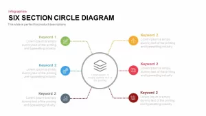 4 and 6 Section Circle Diagram PowerPoint Template and Keynote Slide