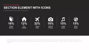 Section element with icons for PowerPoint presentation