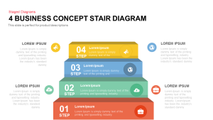 Business Concept Stair Diagram PowerPoint Template and Keynote Slide