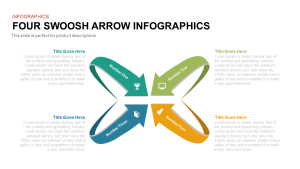 4 Swoosh Arrow PowerPoint Template and Keynote