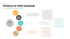 Products Tree Diagram Template for PowerPoint Presentation and Keynote Slide