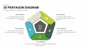 3d Pentagon Diagram PowerPoint Template and Keynote