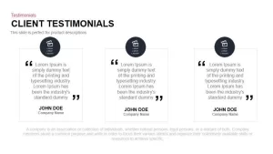 Client testimonial PowerPoint template and keynote