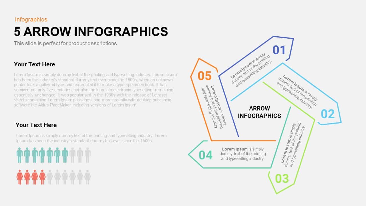 5 Arrow Infographics Powerpoint and Keynote template