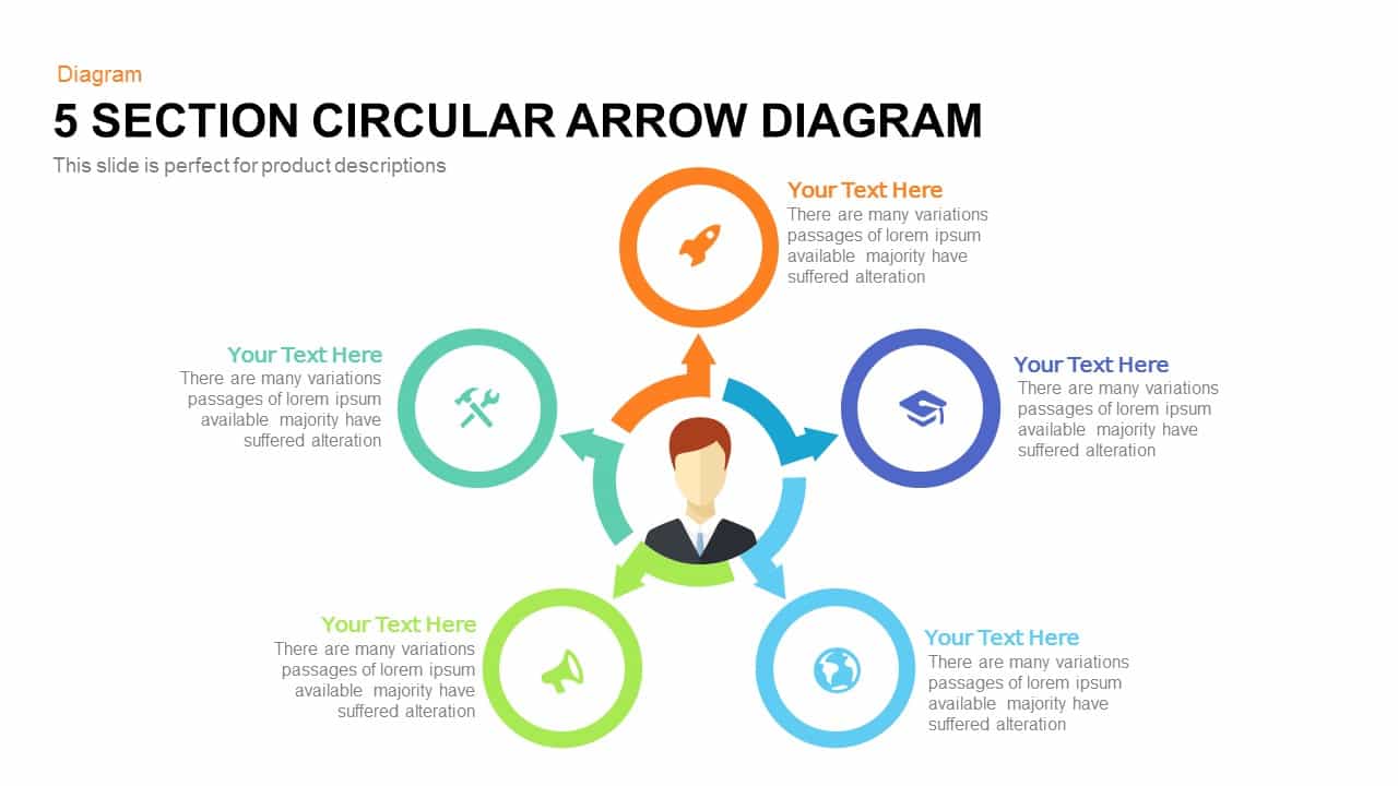 5 Section Circular Arrow Diagram