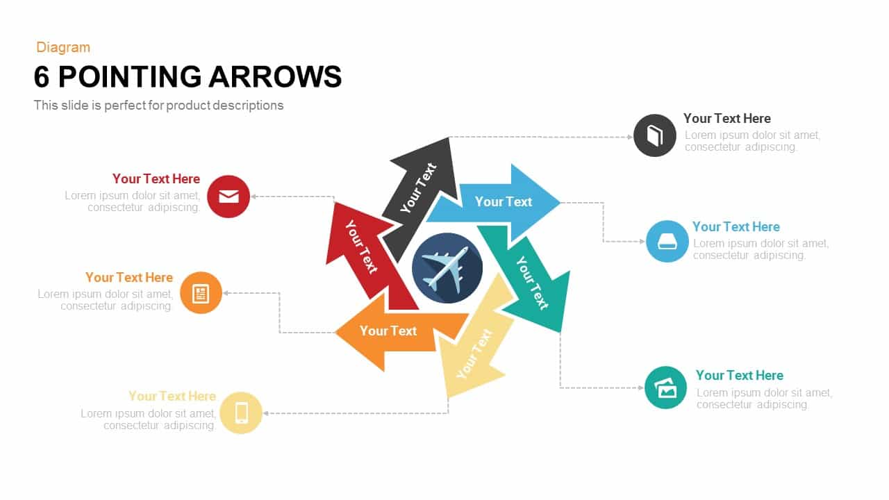 6 Pointing Arrows Powerpoint and Keynote template