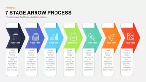 7 stage process arrow PowerPoint template and keynote