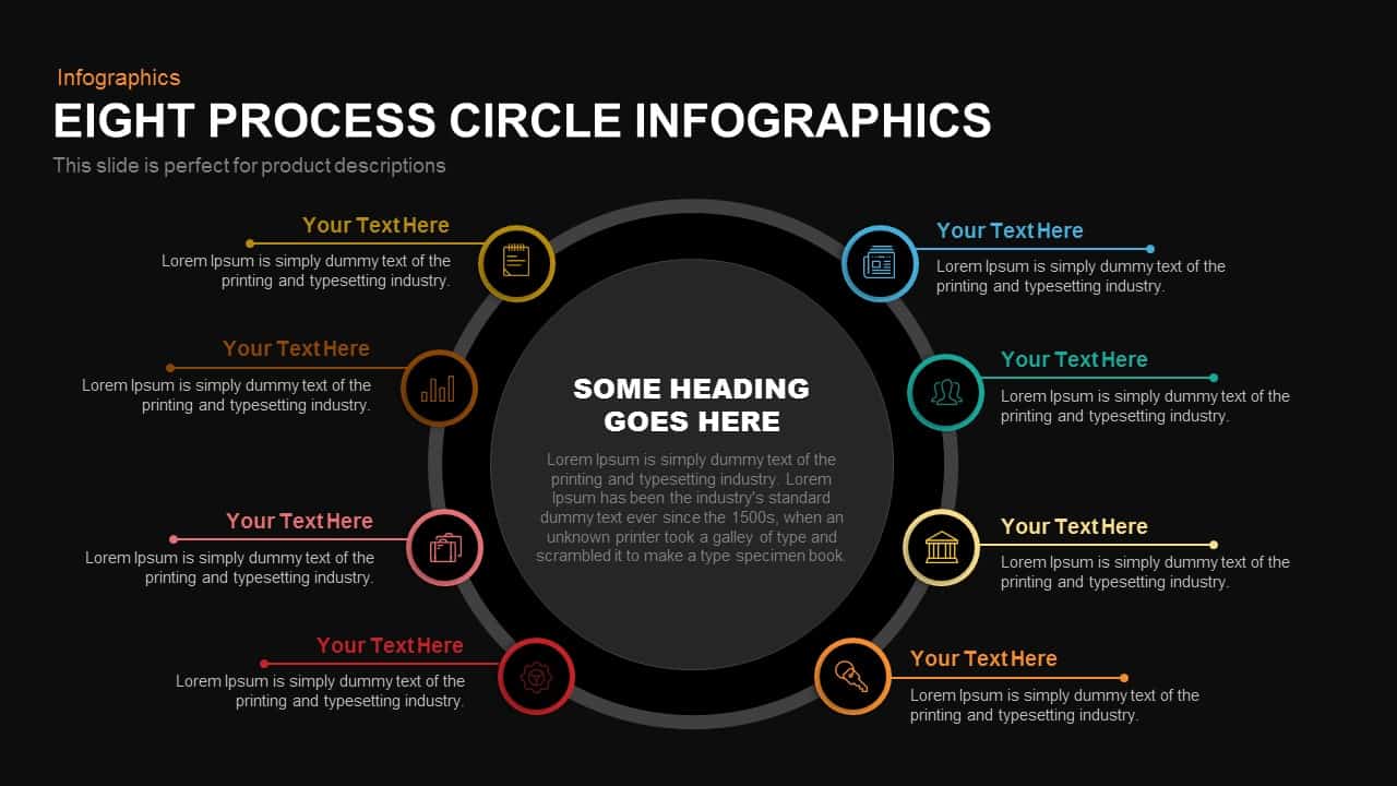 Eight Process Circle Infographics Powerpoint and Keynote template