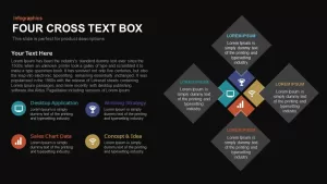 4 Cross Text Box PowerPoint Template and Keynote