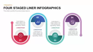 4 Staged Linear PowerPoint Template and Keynote