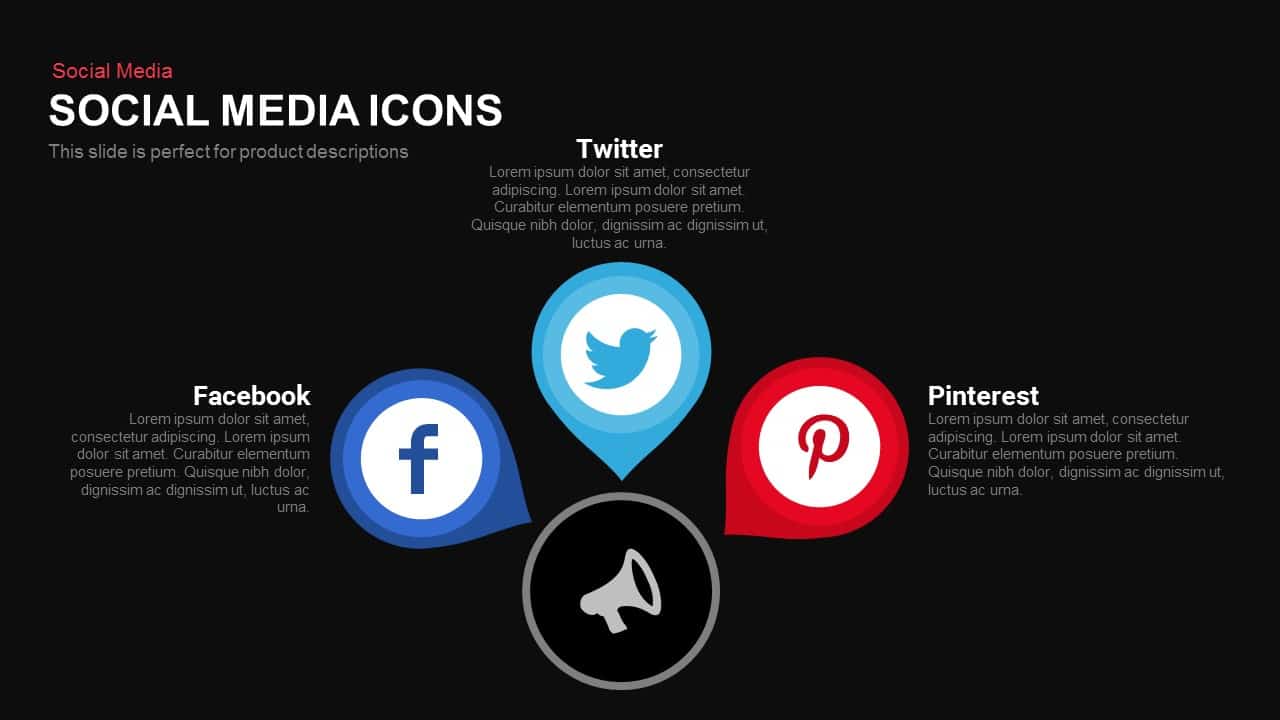 Social media icons PowerPoint template and keynote