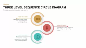 3 level sequence circle diagram PowerPoint template