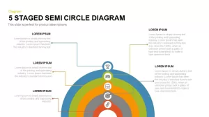 5 Staged Semi Circle Diagram for PowerPoint and Keynote