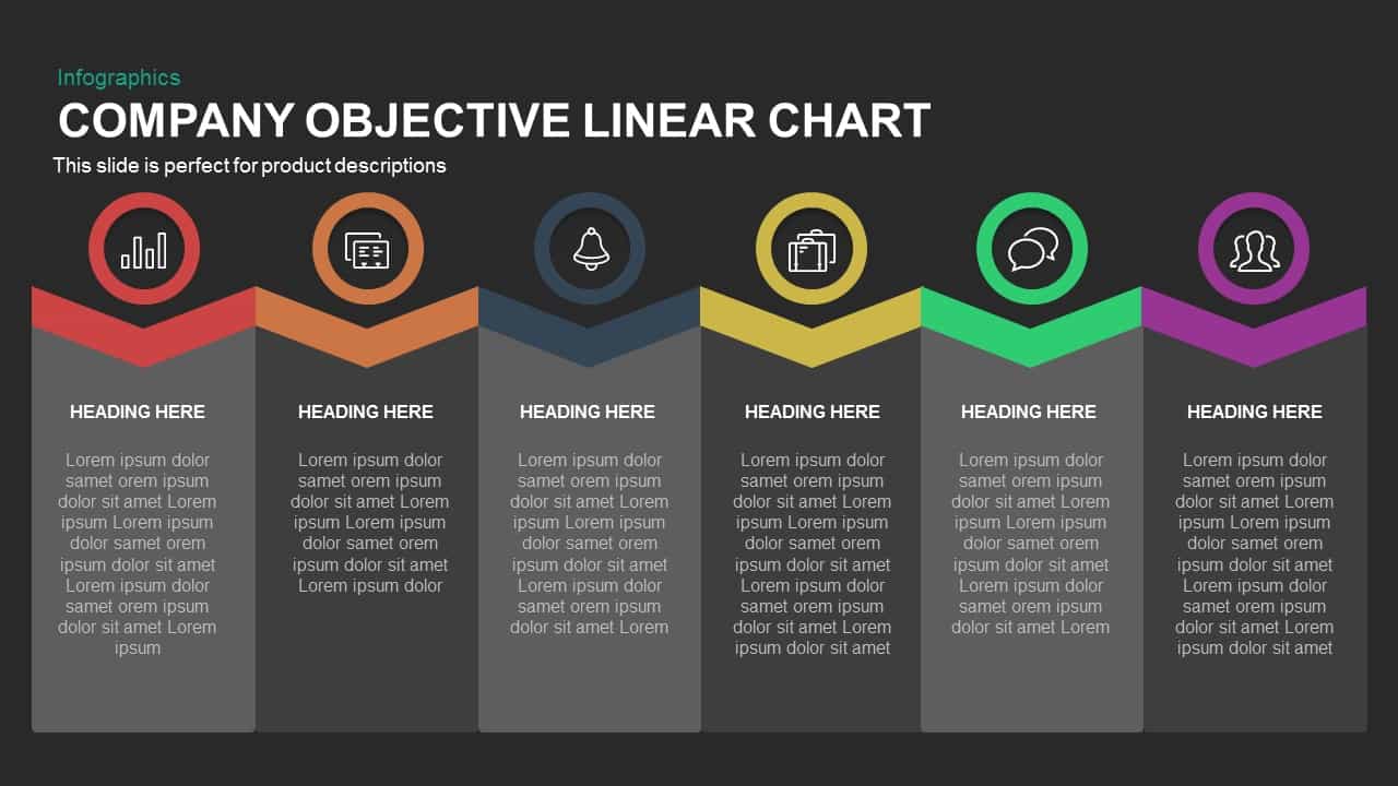 Company Objective Linear Chart Powerpoint and Keynote template