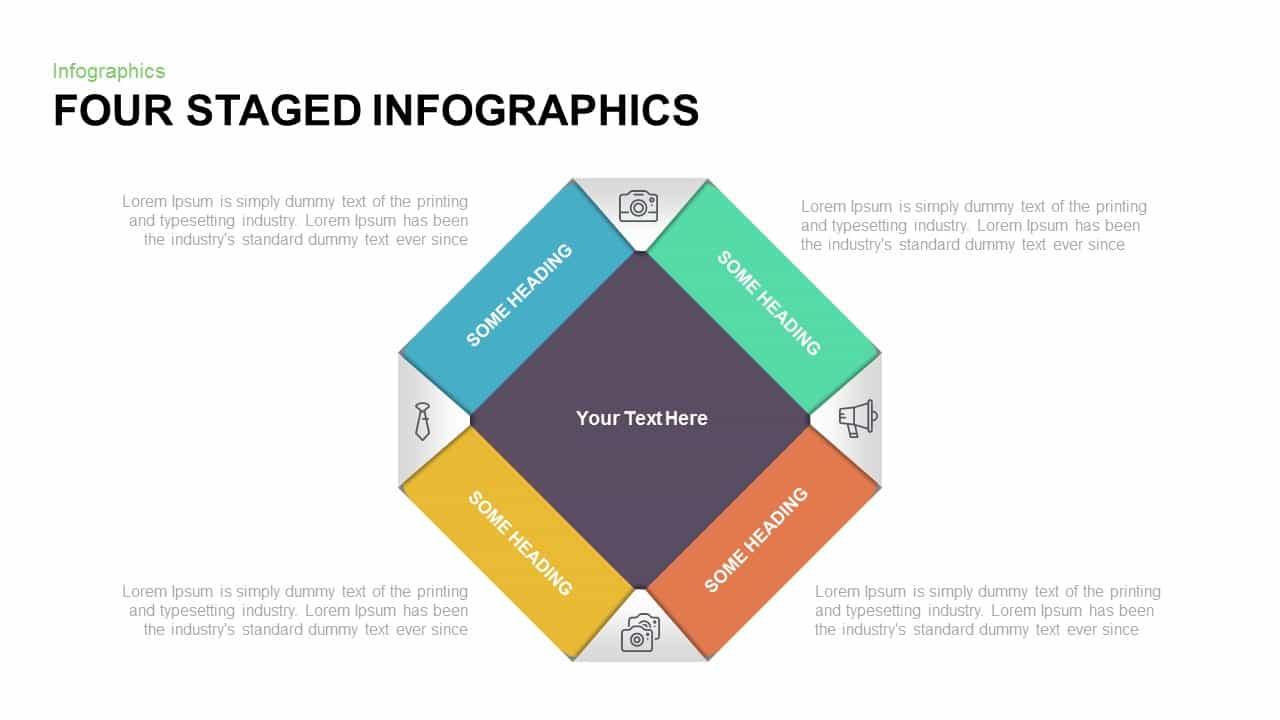 Four Staged Infographics Powerpoint and Keynote template
