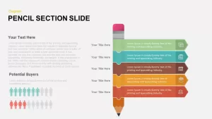 5 Section Pencil PowerPoint Template and Keynote Slide