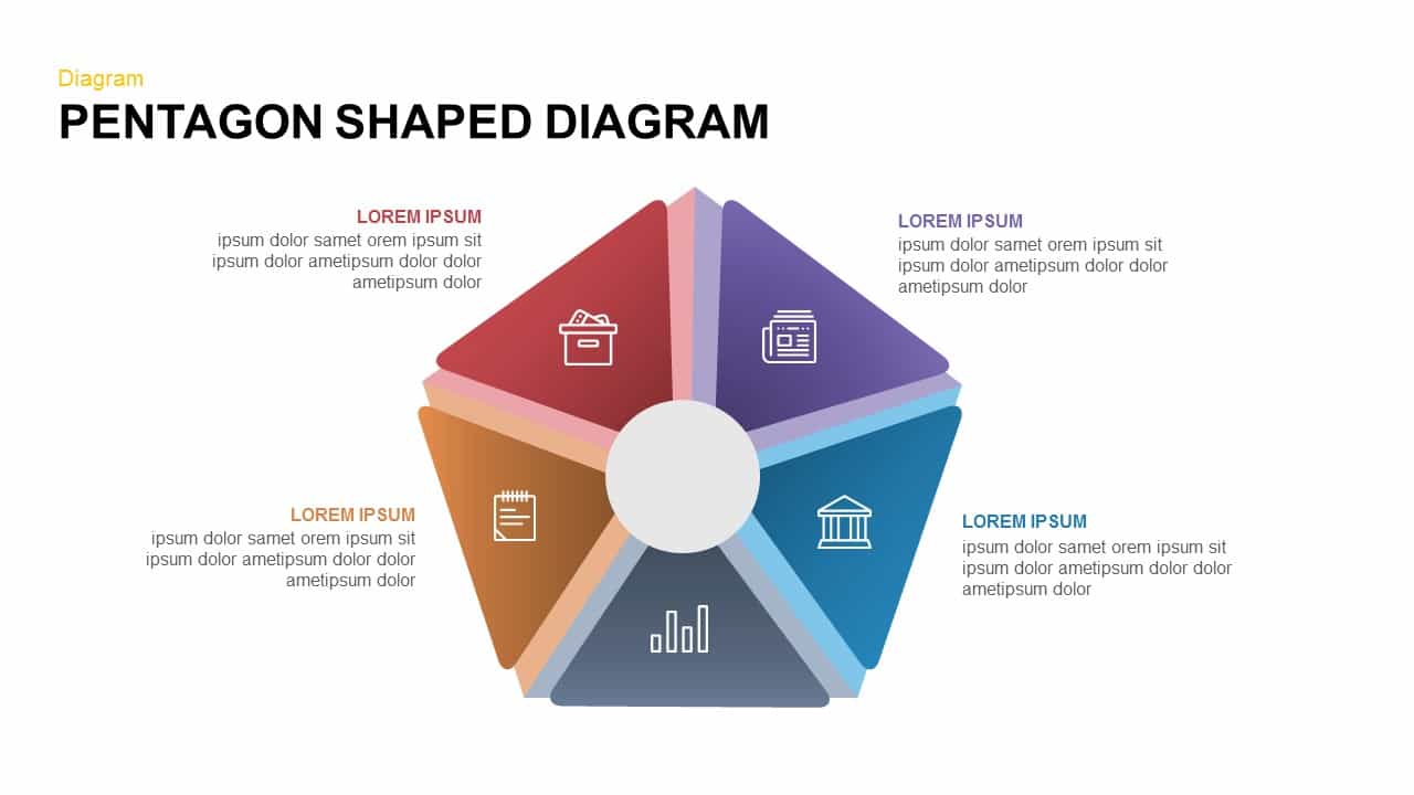 Pentagon Shaped Diagram Powerpoint and Keynote template