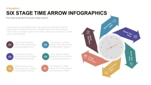 6 Stage Infographic Time Arrow PowerPoint Template and Keynote