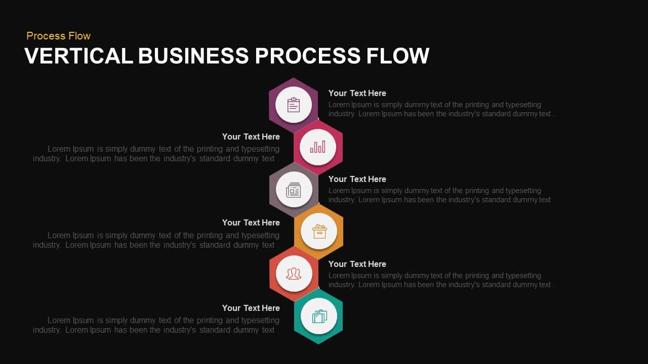 Vertical Business Process Flow Powerpoint and Keynote template