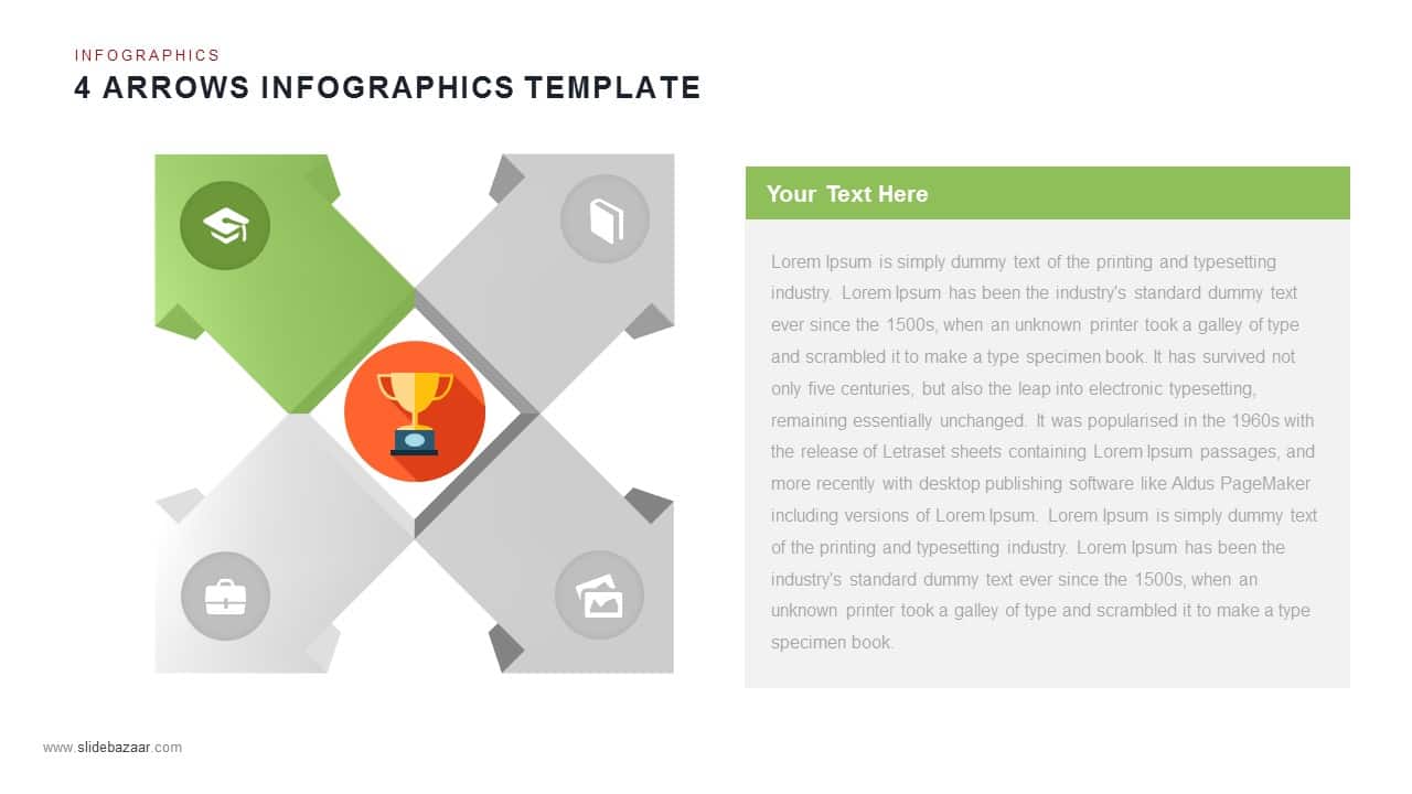 4 Arrows Infographics Powerpoint and Keynote template
