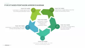 5 steps pentagon shapes PowerPoint arrow diagram