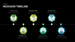 Timeline hexagon PowerPoint template and keynote