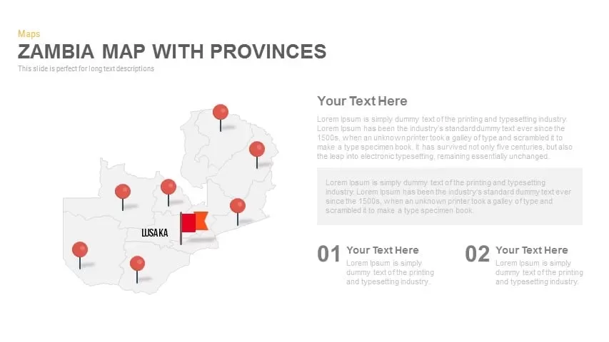 Zambia Map With provinces Powerpoint and Keynote template