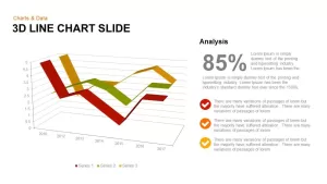 3d line chart PowerPoint template and keynote