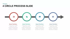 4 Circle Process PowerPoint Template and Keynote Slide