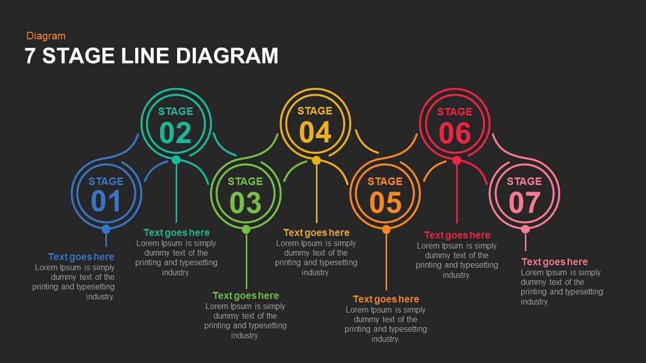 7 Stage Line Diagram Powerpoint and Keynote template