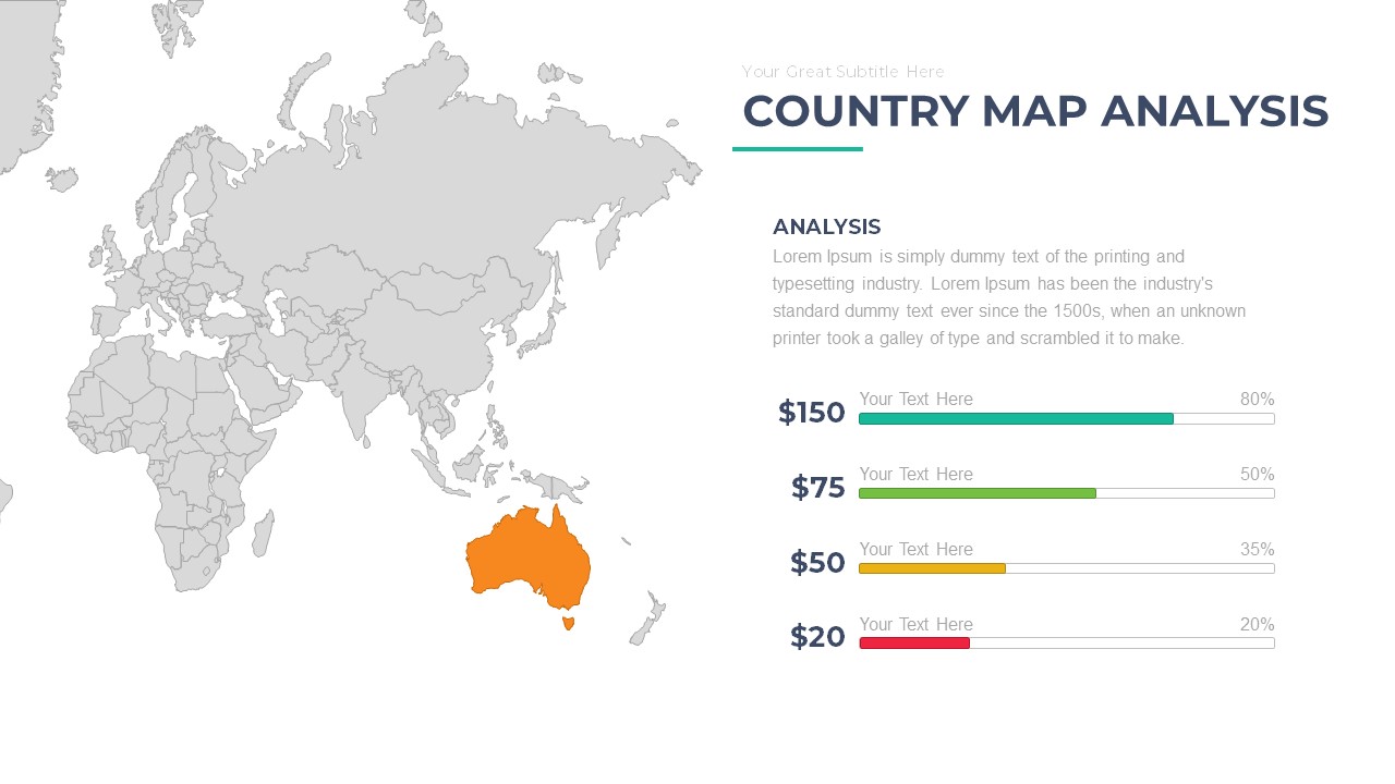 Country Map Analysis PowerPoint Template Free