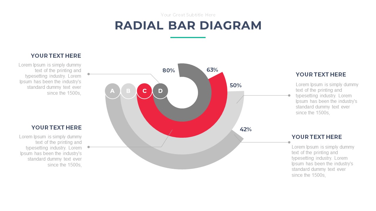 Radial Bar Diagram PowerPoint Template Free