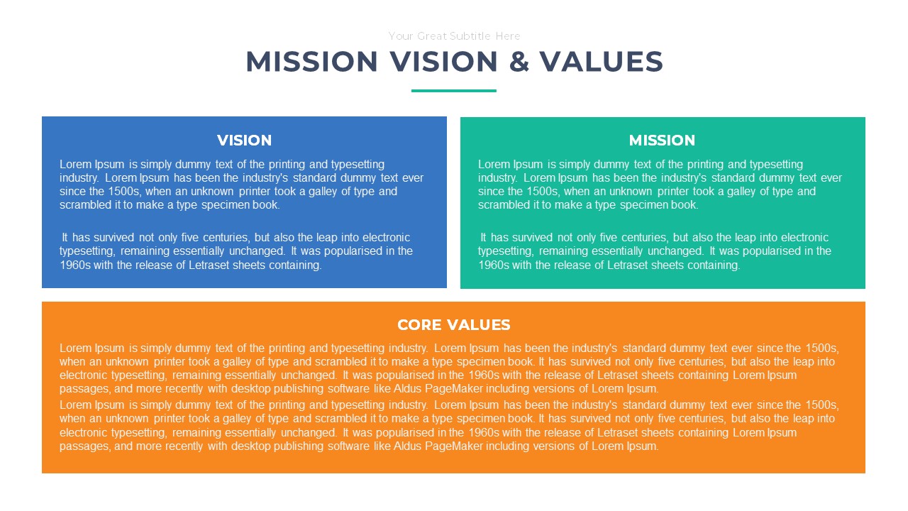 Vision Mission PowerPoint Template Free